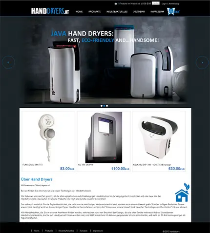 HandDryers - начална страница