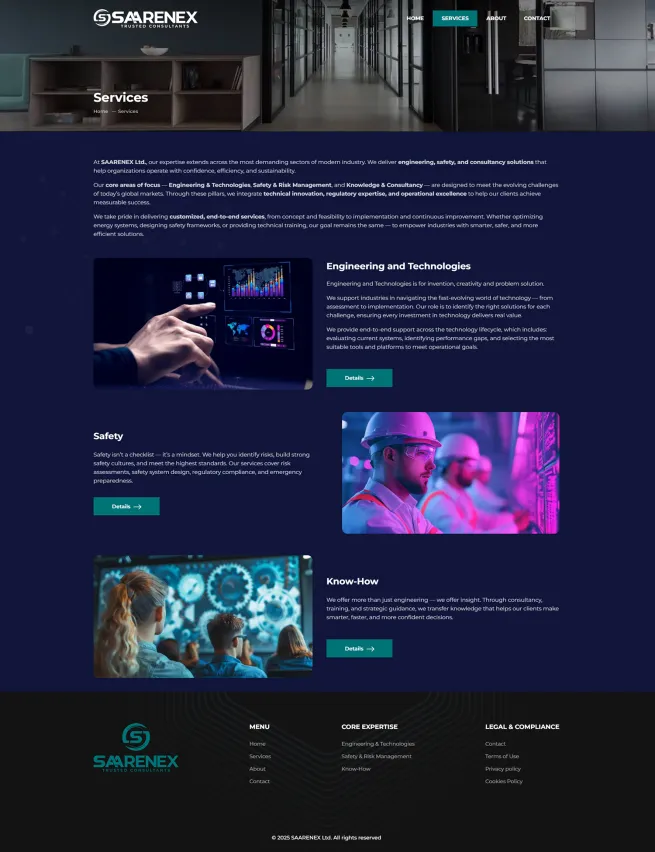 Saarenex - вътрешна страница